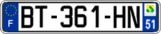 French license plate, SIV (ordinary)