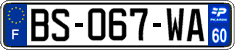 French license plate, SIV (ordinary)