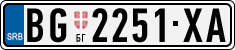 License plate of Serbia, Cars