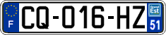 French license plate, SIV (ordinary)