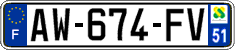 French license plate, SIV (ordinary)