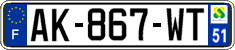 French license plate, SIV (ordinary)