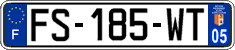 French license plate, SIV (ordinary)
