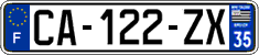 French license plate, SIV (ordinary)