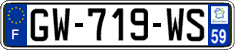 French license plate, SIV (ordinary)