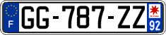 French license plate, SIV (ordinary)