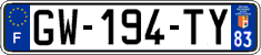 French license plate, SIV (ordinary)