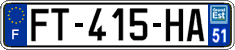 French license plate, SIV (ordinary)