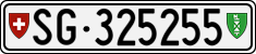 License plate of Switzerland, Cars