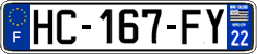 French license plate, SIV (ordinary)