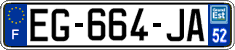 French license plate, SIV (ordinary)
