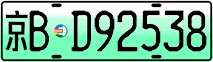 License plate of China, Electric vehicles