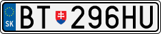 License plate of Slovakia, Cars