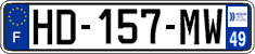 French license plate, SIV (ordinary)