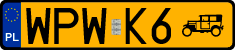License plates of Poland, Oldtimers