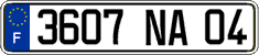 French license plate, FNI