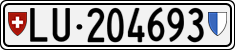 License plate of Switzerland, Cars