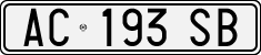 License plate of Italy, Cars (1994 year series)