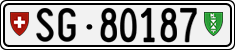 License plate of Switzerland, Cars