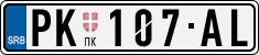 License plate of Serbia, Cars