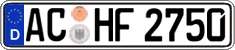 German license plate, Regular plates