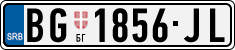 License plate of Serbia, Cars