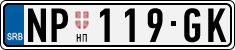 License plate of Serbia, Cars