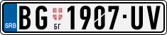 License plate of Serbia, Cars
