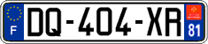 French license plate, SIV (ordinary)