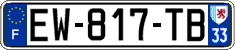 French license plate, SIV (ordinary)
