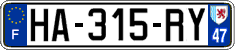 French license plate, SIV (ordinary)