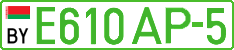 License plate Belarus, Electric vehicles (cars)