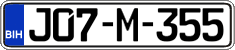 License plate of Bosnia and Herzegovina, Regular plates