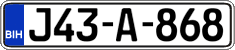 License plate of Bosnia and Herzegovina, Regular plates