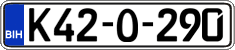 License plate of Bosnia and Herzegovina, Regular plates