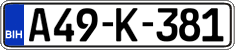 License plate of Bosnia and Herzegovina, Regular plates