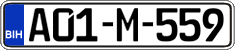 License plate of Bosnia and Herzegovina, Regular plates