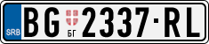 License plate of Serbia, Cars
