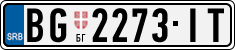 License plate of Serbia, Cars