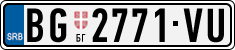 License plate of Serbia, Cars