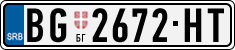 License plate of Serbia, Cars