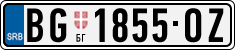 License plate of Serbia, Cars