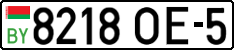 License plate Belarus, Cars (2004)