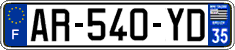 French license plate, SIV (ordinary)