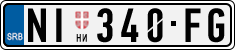 License plate of Serbia, Cars