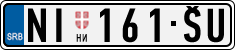 License plate of Serbia, Cars