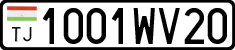 License plate of Tajikistan, Private owners (2009)