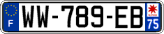 French license plate, SIV (temporary)