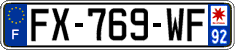 French license plate, SIV (ordinary)