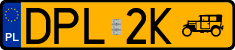 License plates of Poland, Oldtimers